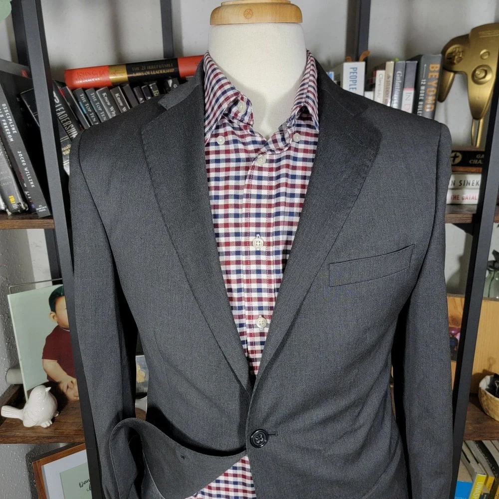 Banana Republic Men's‎ Sport Blazer Charcoal LANIFICIO WOOL Modern Fit Size 38R